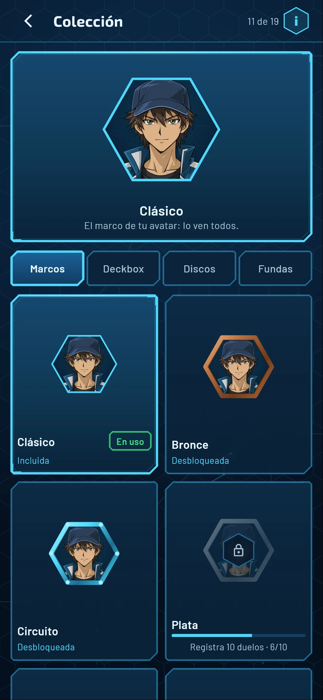 Colección de marcos para el avatar.
